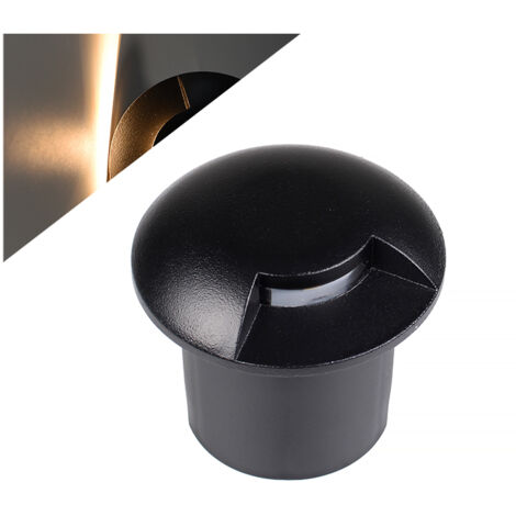 FARETTO LED SEGNAPASSO DA ESTERNO IP67 1W LUCE CALDA 3000K - CALPESTABILE TONDO IN ALLUMINIO NERO ILLUMINAZIONE MONODIREZIONALE