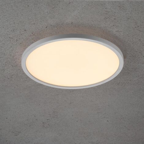 Plafoniera LED slim tonda da esterno elegante impermeabile da 32W cambia 3 tonalità luce soffitto bagno balcone terrazza