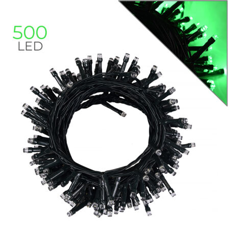 CATENA LUMINOSA VERDE CON 500 LED - ILLUMINAZIONE VERSATILE PERFETTA PER DECORAZIONI DI GIARDINI BALCONI E FESTE (1/5)