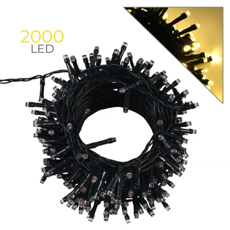 Catena di luci 100 metri da 2000 Led Bianco Caldo con cavo verde Wisdom (1/5)
