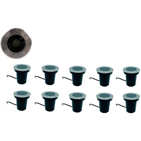 KIT 10 Faretti segnapasso calpestabile 10W 230V Con attacco GU10 Impermeabile IP65 Per viali giardini sentieri (1/4)