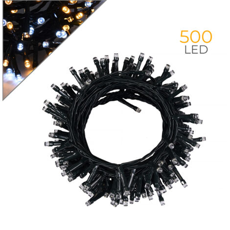 CATENA LUMINOSA LED 500 LUCI BIANCHE E GIALLE - VERSATILITA' PER INTERNI ED ESTERNI CON PROTEZIONE IP44 (1/5)