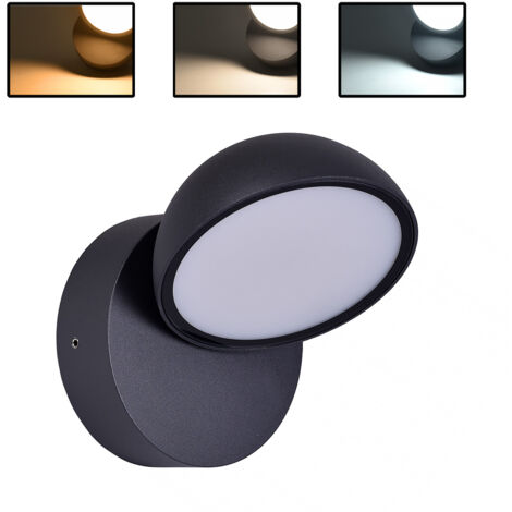 APPLIQUE LED DA ESTERNO 12W CON CCT SWITCH - ILLUMINAZIONE REGOLABILE A 3 TEMPERATURE DI COLORE IP54 DESIGN MODERNO IN ALLUMINIO (1/5)
