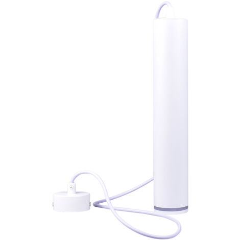 LAMPADARIO A SOSPENSIONE CILINDRICO IN ALLUMINIO BIANCO CON ATTACCO GU10 - ILLUMINAZIONE DIREZIONALE DESIGN MINIMAL PER CUCINA SOGGIORNO SALA DA PRANZO STUDIO O UFFICIO (1/5)