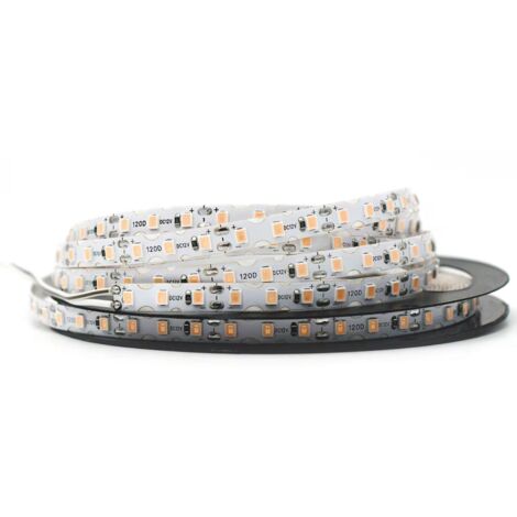 STRISCIA LED 2835 CURVABILE STRIP 120 LED PER METRO PIEGHEVOLE A S BOBINA DA 20 MT 12V LUCE BIANCA FREDDA 6000K