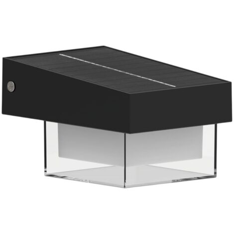 Applique solare LED Lampada da esterno con sensore di movimento IP54 400lm luce fredda 6000K 3 modalità crepuscolare ricarica solare