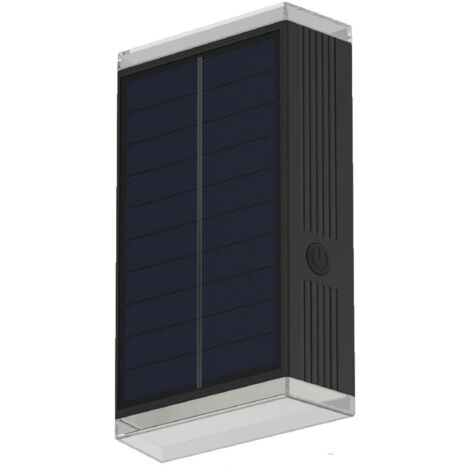 Applique LED Solare da Esterno 2W Doppia Emissione Luce CCT Selezionabile IP54 Ricarica Solare Auto Moderna per Facciate Giardini Pareti