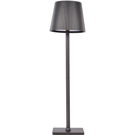 LAMAPADA DA TAVOLO LED GRIGIA RICARICABILE CON PARALUME PLISSETTATO ALIMENTAZIONE SOLARE E USB 3 TEMPERATURE COLORE - IDEALE PER RISTORANTI BAR HOTEL E TERRAZZE (1/5)