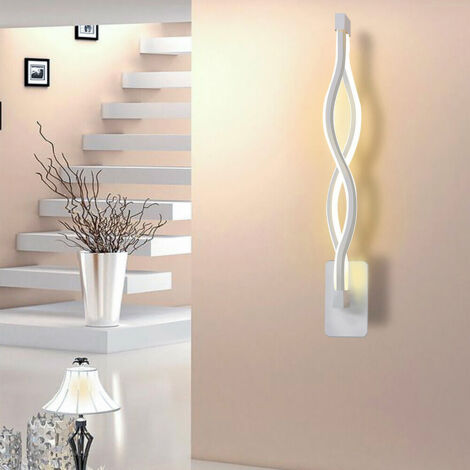 GOECO Lampada da Parete LED, Lampada muro interno 18W, Lampade per scale interni Applique LED spirale per Camera da letto Tromba delle scale, 6000K luce bianca fredda