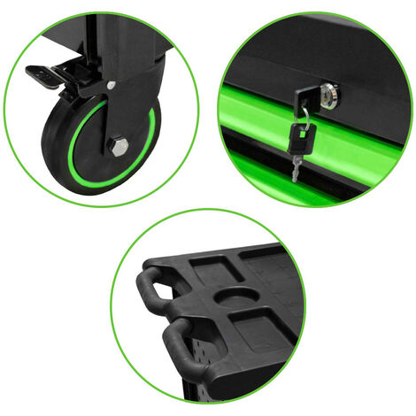 Carrello a cassettiera armadio da officina con 7 cassetti 4 ruote girevoli completo di 172 utensili JBM