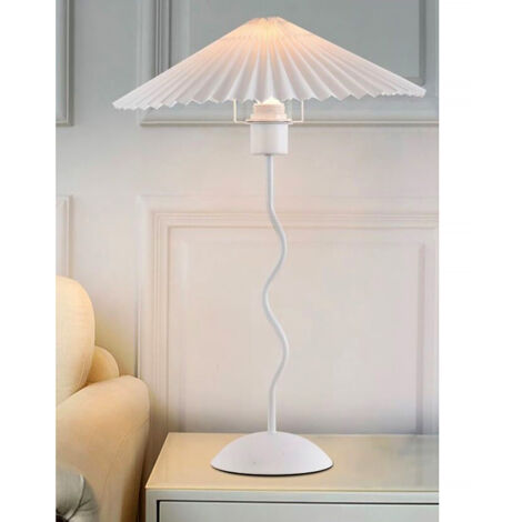 Lampada da tavolo comdino Paralume a Pieghe Attacco per Lampadine E27 tipo Retro (1/5)