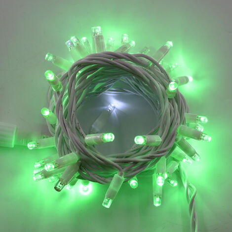 Catena Luminosa Professionale Per Natale E Feste - 10 Metri, 100 LED Maxi F8 Luce Calda Fissa E Intermittente, IP44, Prolungabile, Cavo Bianco