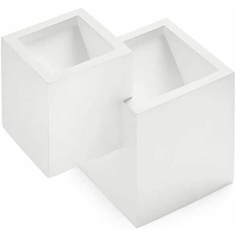 Applique in gesso dal design moderno forma doppio cubo attacco per lampadine G9