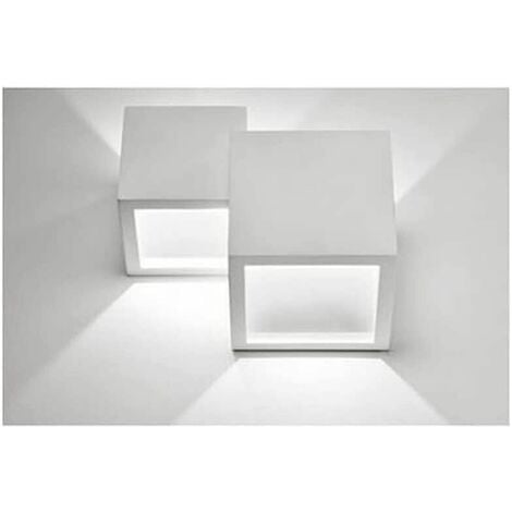 Applique in gesso dal design moderno forma doppio cubo attacco per lampadine G9