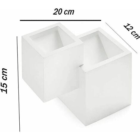 Applique in gesso dal design moderno forma doppio cubo attacco per lampadine G9