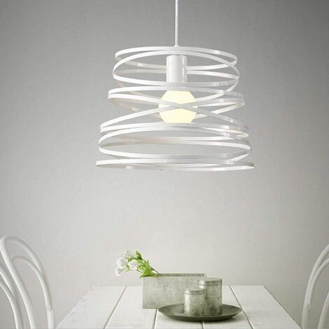 Lampadario a Sospensione Moderno con Paralume fasce in Metallo Ferro Intrecciate