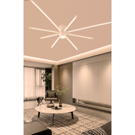 Plafoniera Led Da Soffitto Lampadario Moderno 6 Anelli 51 W Luce Calda