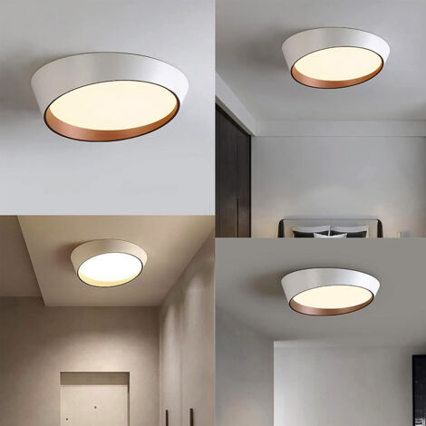 Monzana Plafoniera Rotonda In Tessuto Con Effetto Stellato, Diametro 38 Cm, 2 Attacchi E27, 40W Max, Per Salotto E Camera