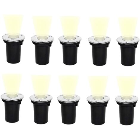 Kit da 10 faretti a led da incasso per esterni potenza 1.5W 90LM segnapasso calpestabile impermeabile IP65 a luce bianca naturale 4000K