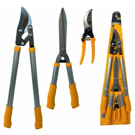 Kit di 3 forbici cesoie per giardinaggio da potatura tagliasiepi troncarami pota