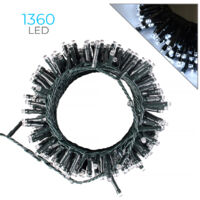 CATENA DI LUCI DA 1360 LED BIANCHI CON CAVO VERDE DA 41 METRI E TRASFORMATORE 36V - IDEALE PER DECORAZIONI INTERNE ED ESTERNE