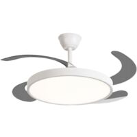 LUOLONG Ventilatore da soffitto LED con illuminazione 40cm Bianco Silenzioso Lampada ventilatore da soffitto Dimmerabile con telecomando Timer a 6 velocità 45W per camera da letto e soggiorno