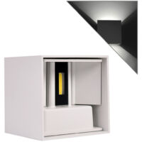 APPLIQUE LED CUBO BIANCO 10W CON LUCE FREDDA 6500K° - ILLUMINAZIONE REGOLABILE PERFETTA PER AMBIENTI ESTERNI IP65