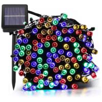 CATENA LUMINOSA LED MULTICOLORE A ENERGIA SOLARE 7 METRI CON 100 LUCI - DECORAZIONE ESTERNE PER NATALE E GIARDINO