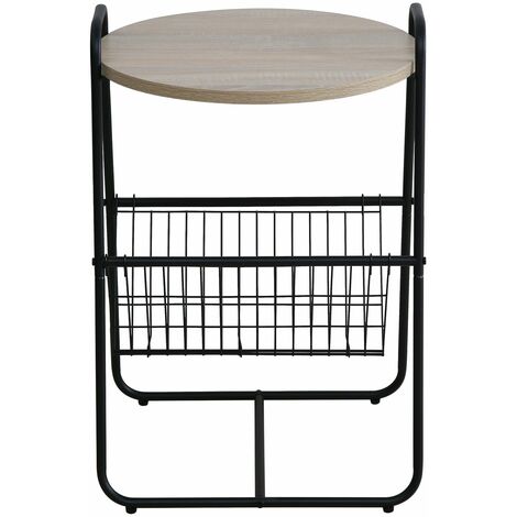 Mesa auxiliar de café,40*40*55cm - Negro y Marrón