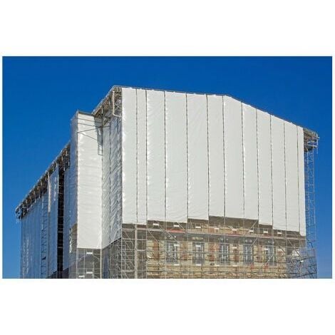 TECPLAST Filet d'échafaudage Blanc 3,07x20 m 50EC - Qualité PRO - Filet de protection d'échafaudage pour chantier - Pare-gravats