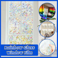 INMOZATA Film Autocollant décoratif pour fenêtre Effet Arc-en-Ciel Motif irrégulier 45 x 200 cm Rainbow 3D PVC 45 x 200CM 