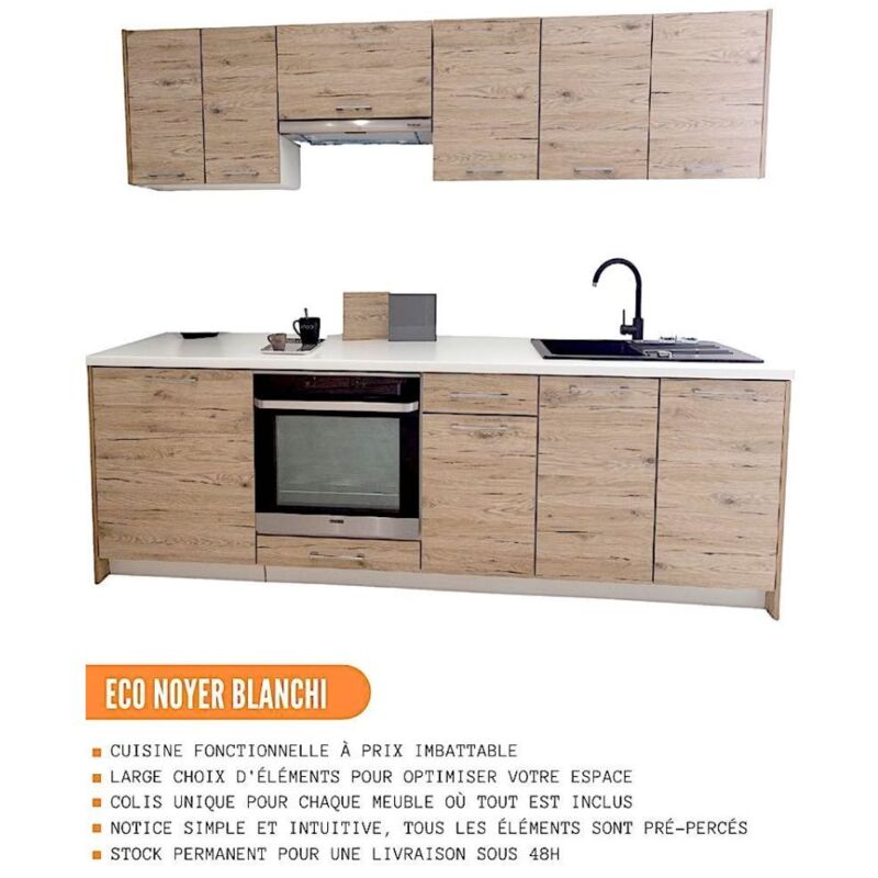 Cuisineandcie - meuble haut de cuisine eco blanc brillant 2 portes l 60 cm  - Conforama