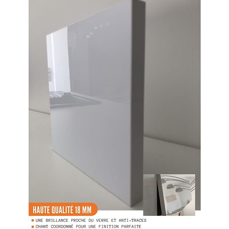 Colonne de cuisine pour réfrigérateur encastrable Lovia Blanc Mat 3 portes  L 60 cm