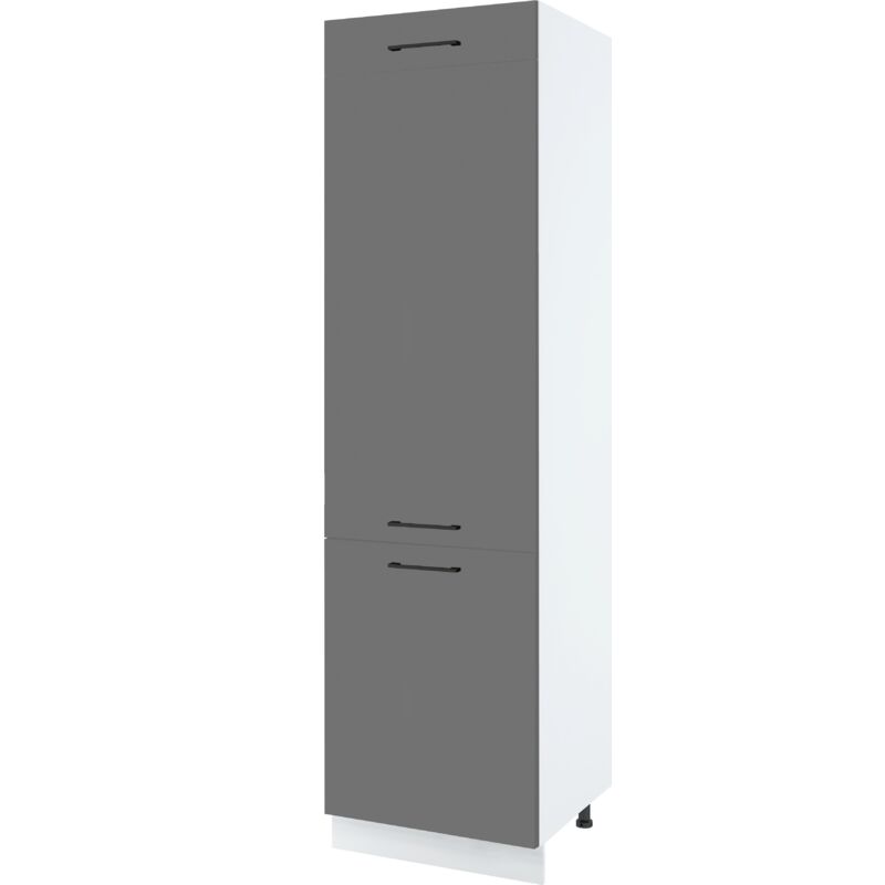 Colonne de cuisine pour réfrigérateur encastrable Lovia Noir Mat 3 portes L  60 cm