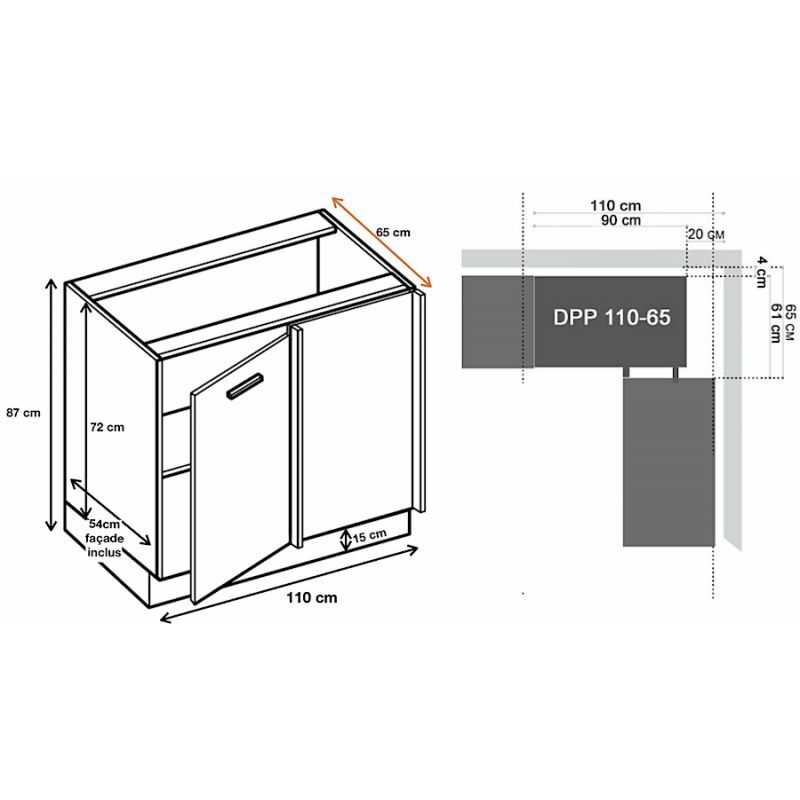 Façade pour lave-vaisselle tout intégrable Lovia Noir Mat L 60 cm Type de  façade: Porte avec poignée intégrée