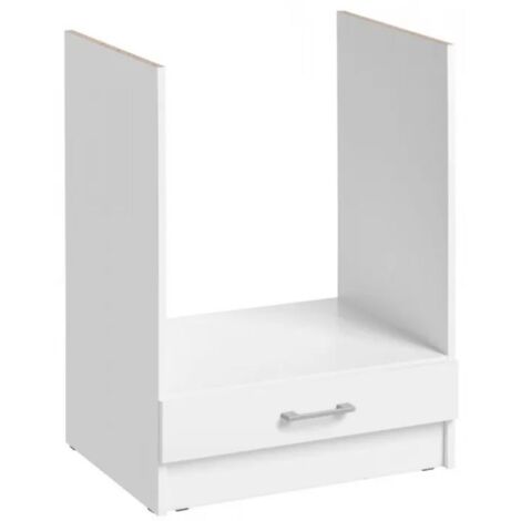 Cuisineandcie – Meuble pour four encastrable blanc L 60 x H 82 x P 46 cm – Espace de rangement résistant à la chaleur – Design épuré pour cuisine moderne (1/5)