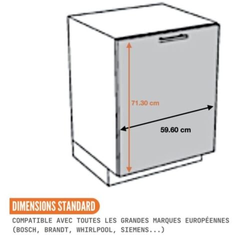 Façade pour lave-vaisselle tout intégrable Eco Blanc L 60 cm