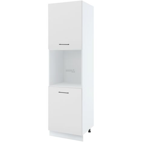Colonne de cuisine pour four encastrable Lovia blanc Mat 2 portes L 60 cm - Porte avec poignée apparente   White (1/2)