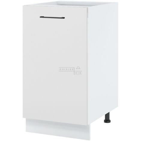 Meuble îlot de cuisine Lovia Blanc Mat 1 porte L 45 cm - Porte avec poignée apparente White (1/2)