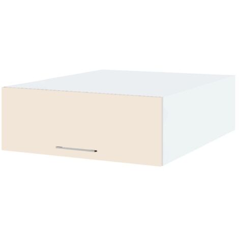 Meuble haut grande profondeur de cuisine Lovia Vanille Mat 1 porte relevable L 80 cm (1/2)
