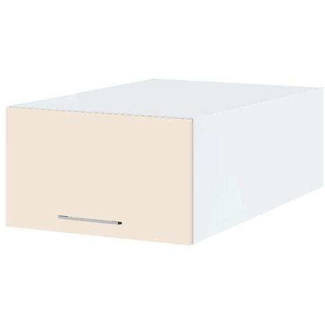Meuble haut grande profondeur de cuisine Lovia Vanille Mat 1 porte relevable L 60 cm (1/2)