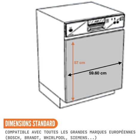 Façade pour lave-vaisselle semi-intégrable Eco Noyer Blanchi L 60 cm