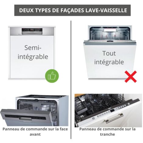 Façade pour lave-vaisselle semi-intégrable Eco Noyer Blanchi L 60 cm