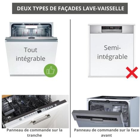 Façade pour lave-vaisselle tout intégrable Eco Noyer Blanchi L 60 cm