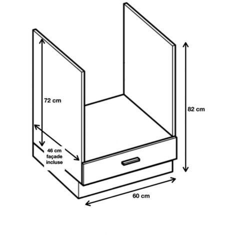 Meuble pour four encastrable Eco Noyer Blanchi L 60 cm