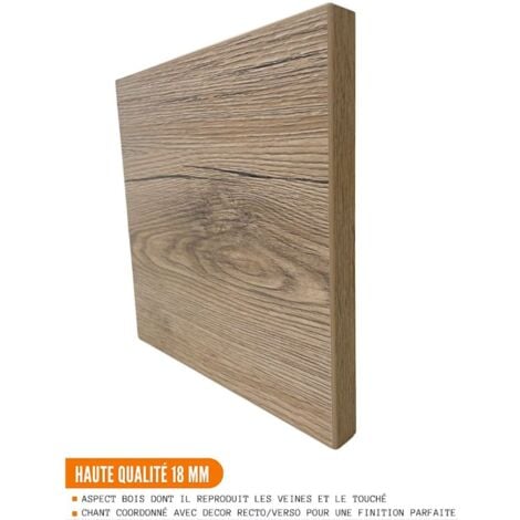 Meuble bas de cuisine Eco Noyer Blanchi 2 portes L 60 cm