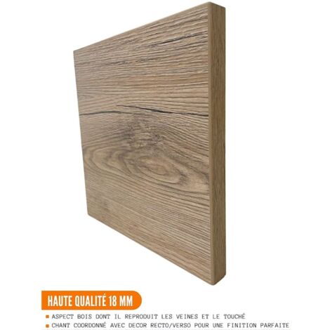 Meuble bas de cuisine Eco Noyer Blanchi 1 porte L 40 cm