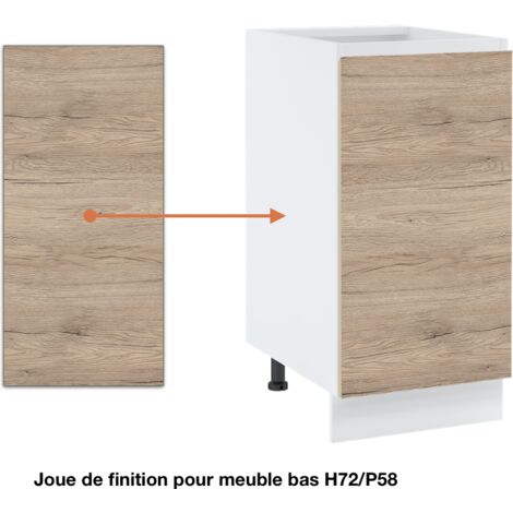 Panneau de finition pour meuble bas Bellissi Chene H 72 L 58 cm  Couleur: Décor chêne naturel