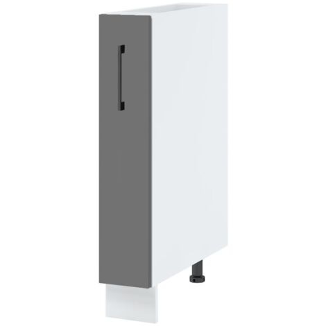 Meuble range épice Lovia Gris Mat L 15 cm - Porte avec poignée apparente Grey (1/2)