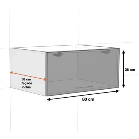 Meuble d'angle haut de cuisine Bellissi Blanc Brillant 2 portes L 65/65 cm